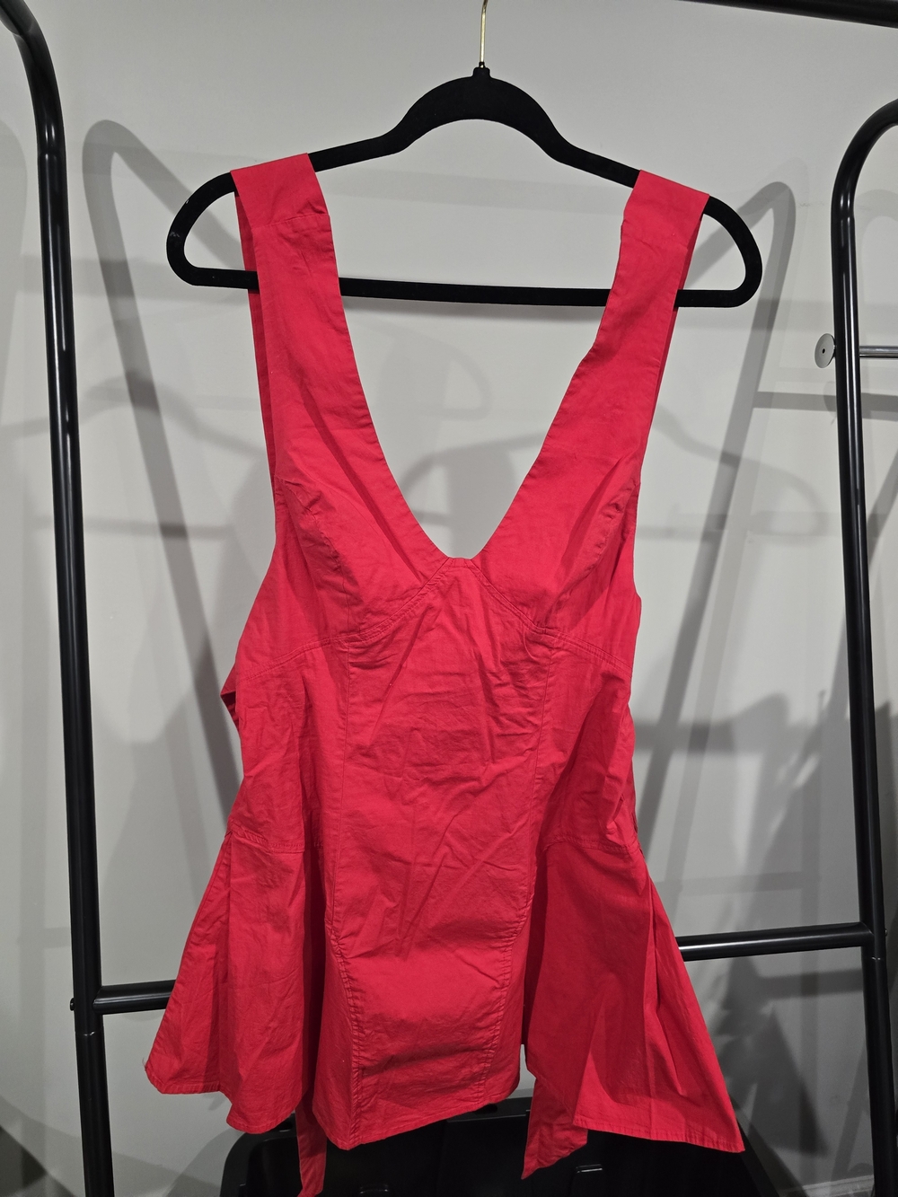 Free People Red Deep V Mini Dress
